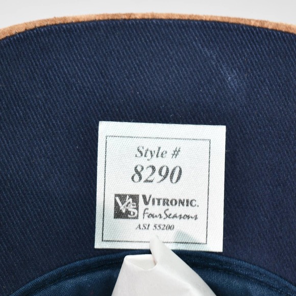 Vintage CNN Cable News Network Blue And Tan Suede Bill Strapback Cap!!! - Picture 5 of 7